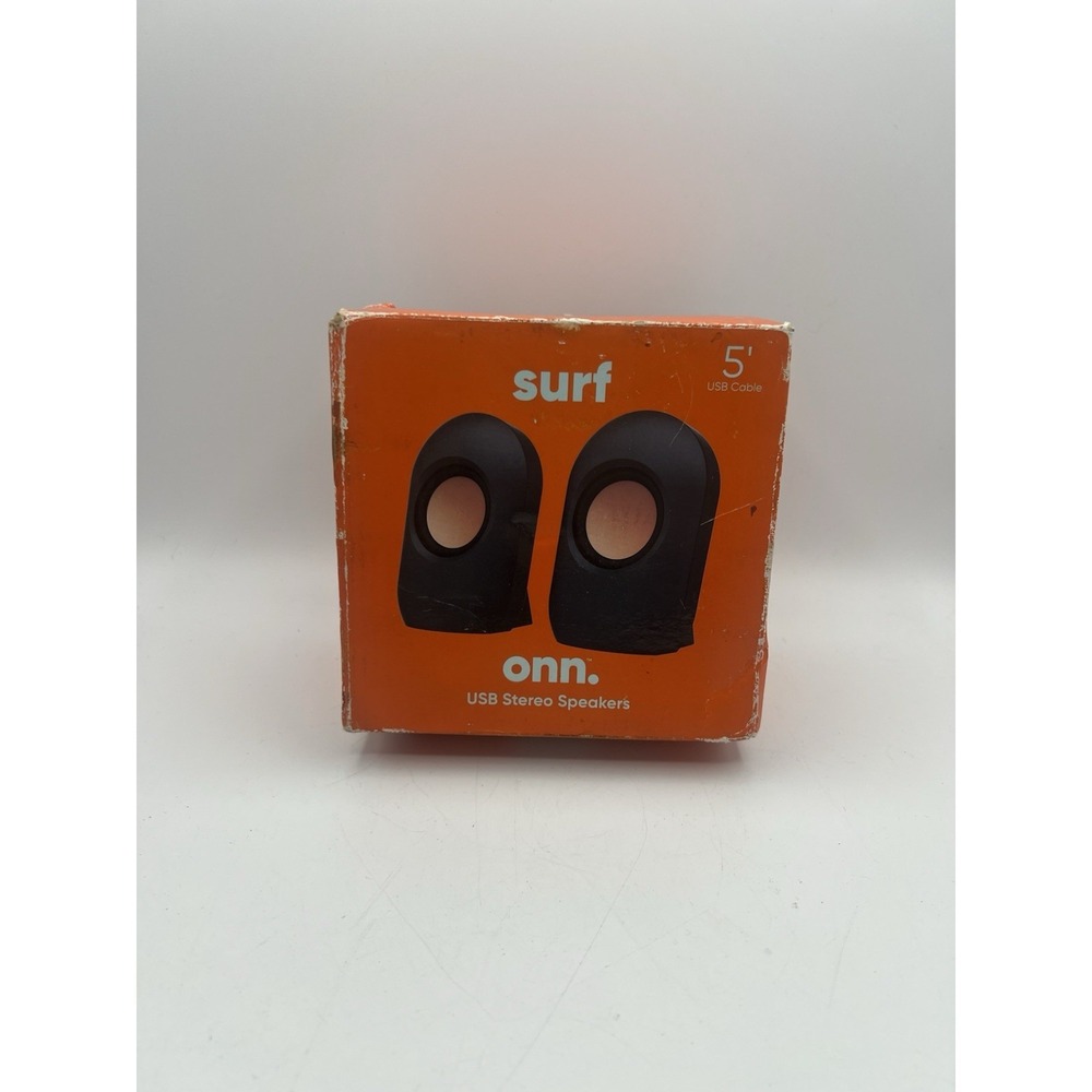 Surf Onn PC Computer Stereo Speakers 3.5mm Aux Input Jack New In Box